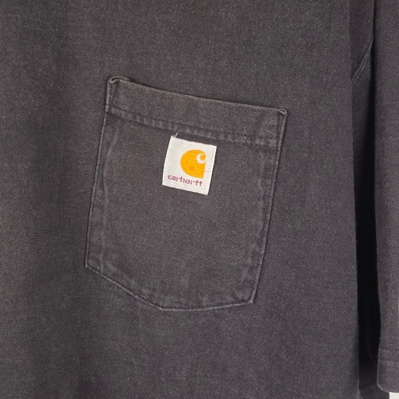 Carhartt K87 Pocket T-Shirt Original Fit Black XL Tall Cotton Short Sleeve Tee - Picture 4 of 6